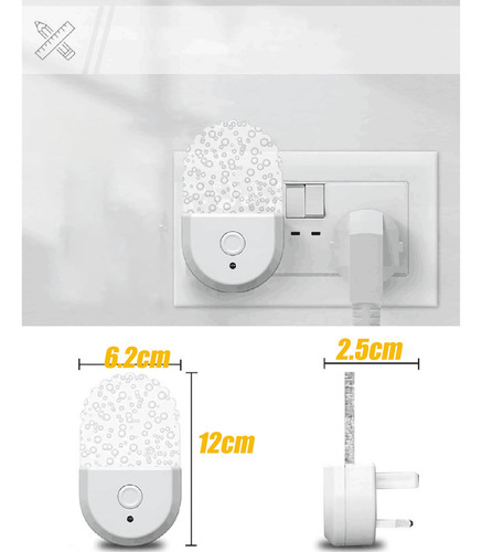 Lámpara De Pared Con Luz Nocturna Y Sensor De Luz Enchufable
