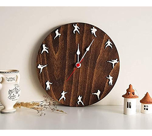 Karate Taekwondo 10 Reloj De Madera Decoración De Artes Marc