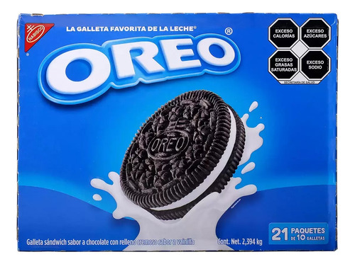 Oreo Galletas Chocolate Relleno Sabor Vainilla 21pzs De 114g