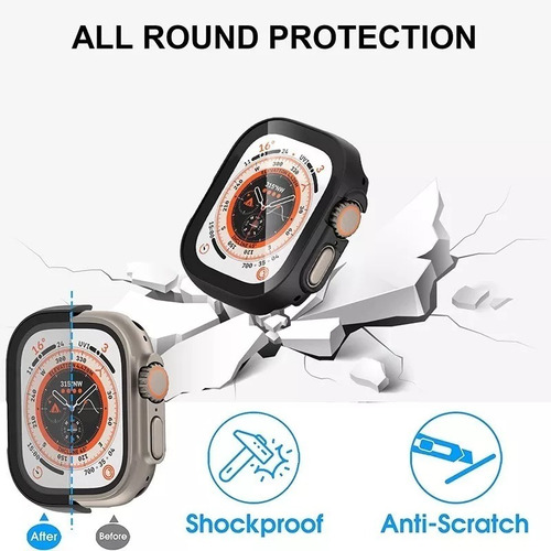 Imagen 6 de 8 de Case Funda Protector Con Vidrio Para Apple Watch Ultra 49mm