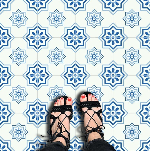 Vinilo Azulejo Mosaico Adhesivo 30x30 Piso X 10u Laminado Color Myconos