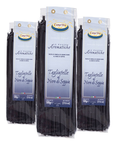 Pasta Di Grano Tagliatelle Nero De Sepia Camp'oro 500g (3 X)