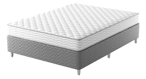 Cama Box Com Colchão Casal Howie Espuma D33 (17x138x188) ... Cor Branco