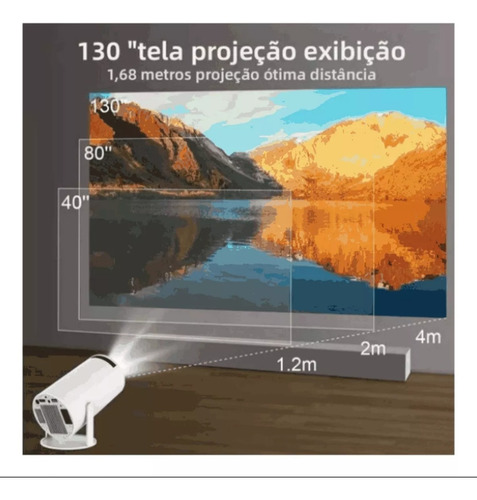 Projetor Portátil Hy300- 1080p/ 8000 Lúmens