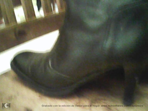 Botas Negras Taco Alto Cuero N°37
