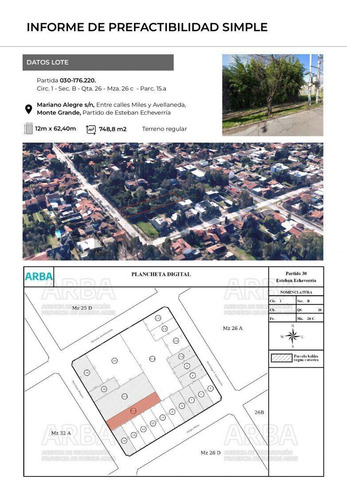 Venta Lote Monte Grande