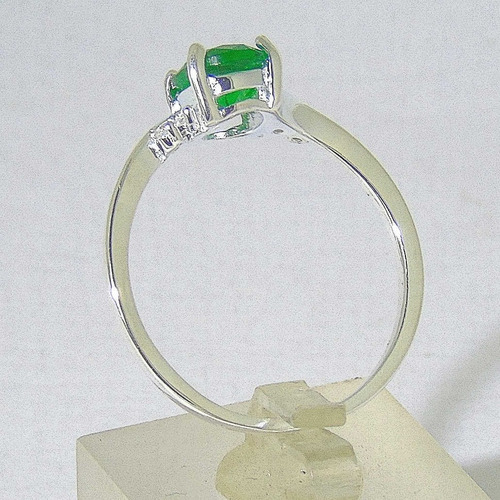 Imagen 3 de 4 de Anillo Plata 925 Cubic Solitario Amatista Blanco Garantía