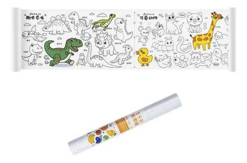 Rollo Papel Adhesivo Colorear Para Niños 45cmx3m +12 Colores
