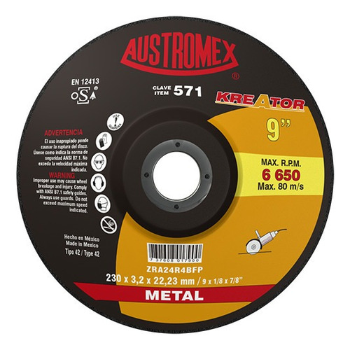 Disco De Corte Austromex 571 Metal Kr 9