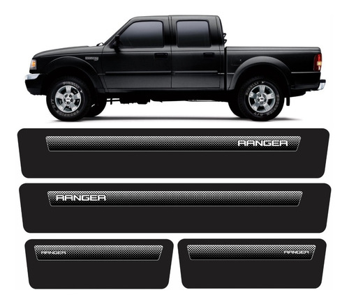 Kit Soleira Ford Ranger Sport 2005/2012 Emblema Adesivo