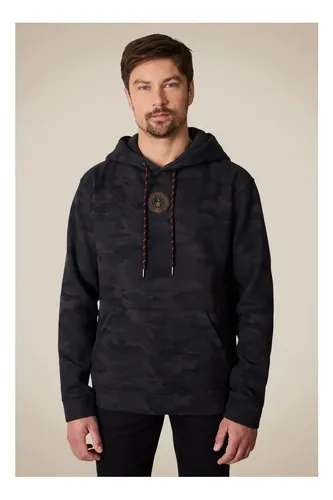 Hoodie Moletom Estampado Camuflado Fla Reserva Preto