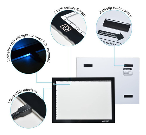Agptek Nuevo A4 Led Artcraft Tracing Light Pad Área Ac...