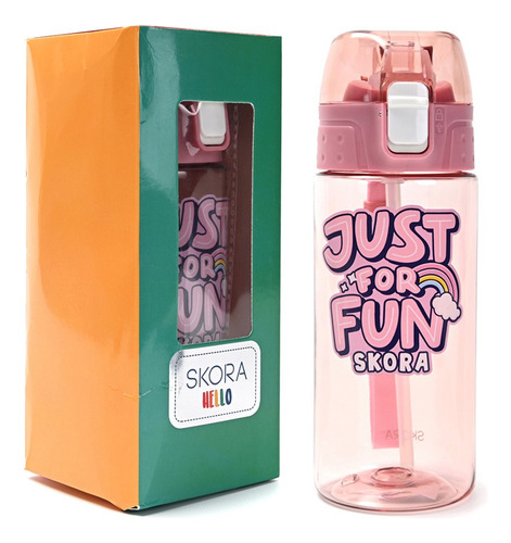 Botella De Agua Plastica Infantil 500ml Pico Skora Diseño