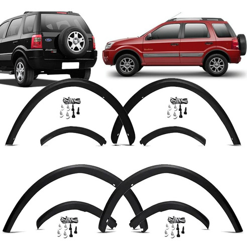 Jogo Moldura Vao De Roda Alargador Ecosport 03 A12 8peças