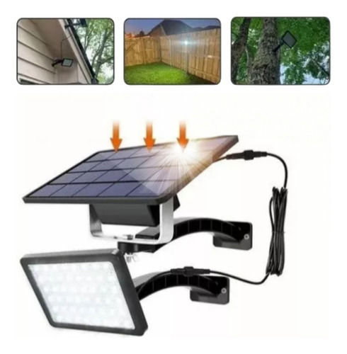 Grande Lampara Solar Exterior De Pared 48 Led Impermeable