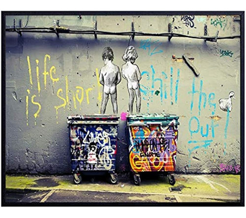 Divertido Mural Motivacional De Banksy Street Art De 8 X 10,