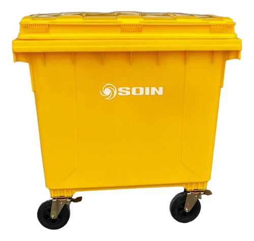 Contenedor De Residuos Plastico Con Ruedas Amarillo 1100 Lts