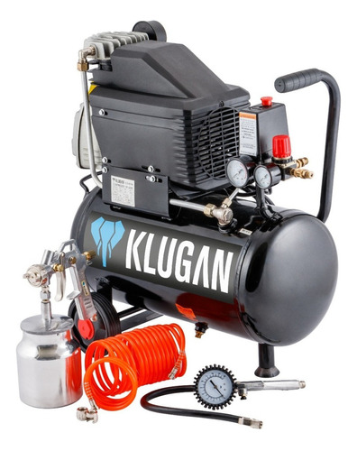  Compresor De Aire 24 Litros Klugan 2hp Con Kit