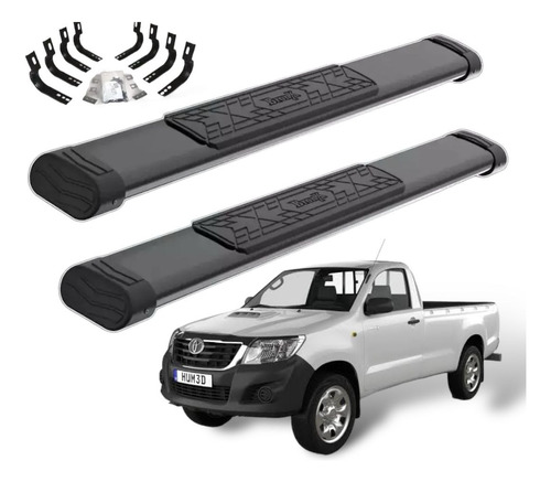 Estribos Bronx Toyota Hilux 2016-2017 Cabina Sencilla Negro