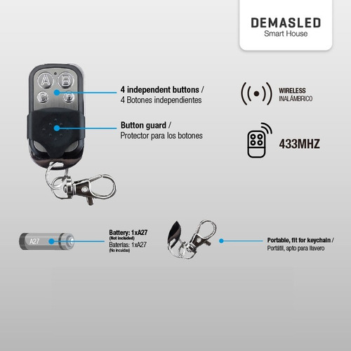 4 Controles Remotos Rf + 4 Interruptor Smart Switch Domotica