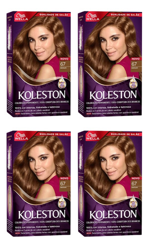 Coloraçao Koleston 67 Chocolate - Kit C/4un Tom Sem tom