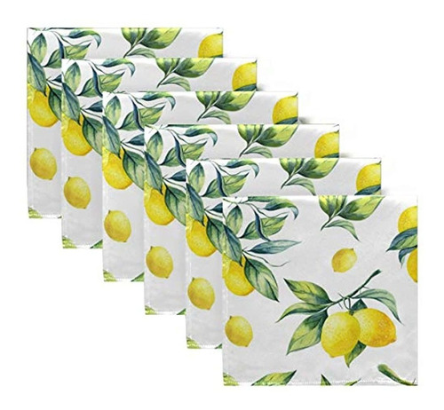 Servilletas De Tela Alaza Lemons - 6pcs / Set 20 X 20 Pulgad