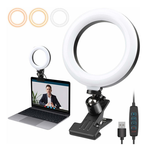 6  Led Ring Light Selfie With Clamp Montaje For Desk Zoom 3