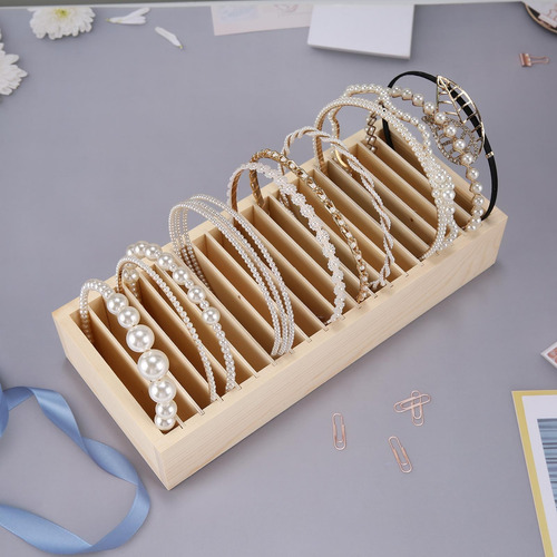 Imagen 7 de 12 de 3x Wood Headband Holder Scrunchie Bracelets Organizer Rack