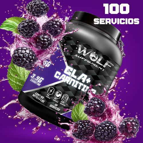 Cla + Carnitina Wolf Suplements 1kg Pre Entreno 100servicios Moras