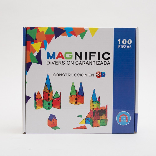 Juego Didactico Bloques Magnific Imanes Magnético 100 Piezas