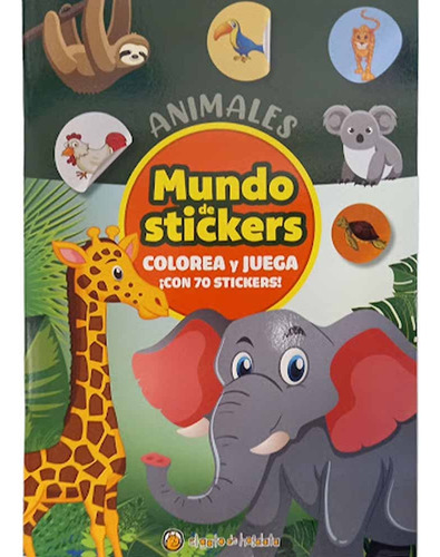 Mundo De Stickers Colorea Y Juega Animales Con 70 Stickers -