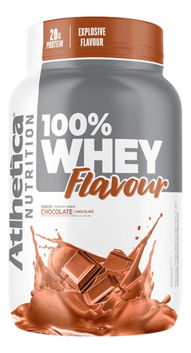 Suplemento em pó Atlhetica Nutrition  100% whey flavour PROTEINA WHEY proteínas PROTEINA WHEY sabor  chocolate em pote de 900g