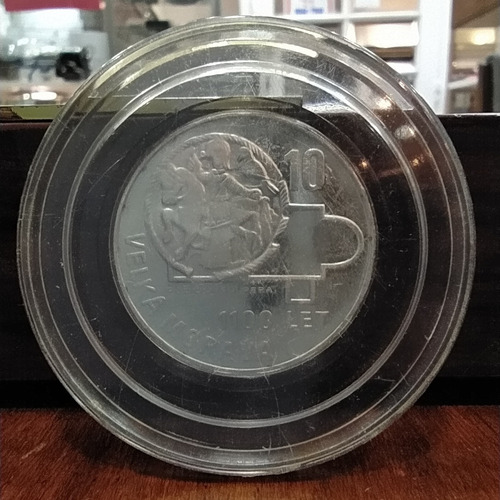 Moneda De Plata 10 Coronas Checoslovaquia 1966 Km# 61
