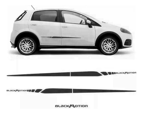 Kit Adesivo Faixa Lateral Fiat Punto Blackmotion Marrom