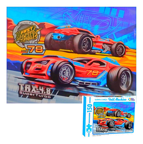 Quebra Cabeça 150 Peças Fast Machine Carro Corrida Turbo