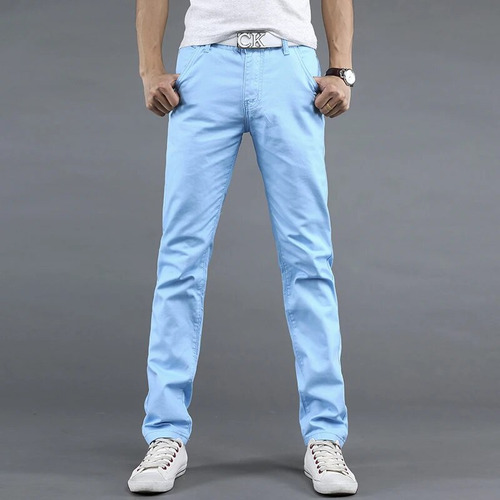 Pantalón Casual De Algodón Para Hombre, Pantalones Chinos Pl