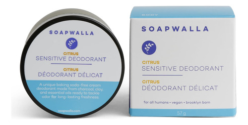 Soapwalla - Natural Sensitive Citrus Crema Desodorante Sin .