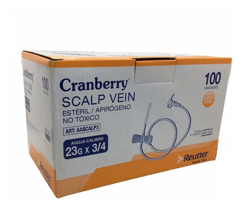 Mariposa Scalp Vein Cranberry 23g X 3/4 X100