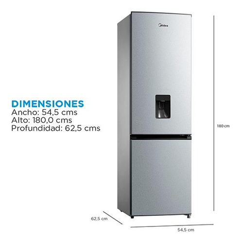 Refrigerador Midea No Frost 262 Litros Silver Mdrb380fge5