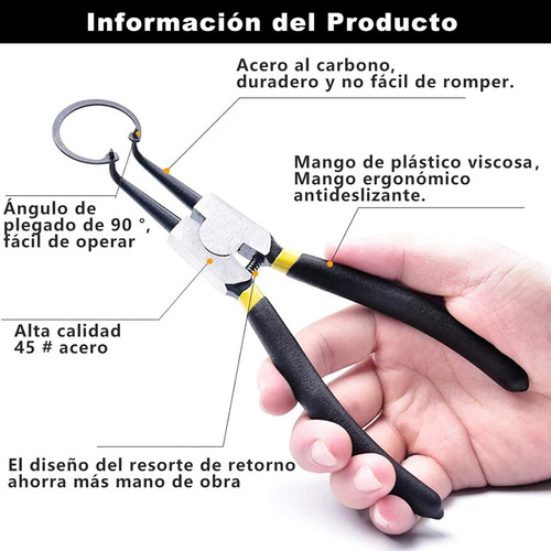-- Juego De Pinzas For Seguros De Anillo 4pz