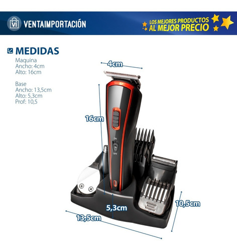 Imagen 4 de 6 de Corta Pelo Inalámbrico Afeitadora Pelo Nariz Oreja Barba