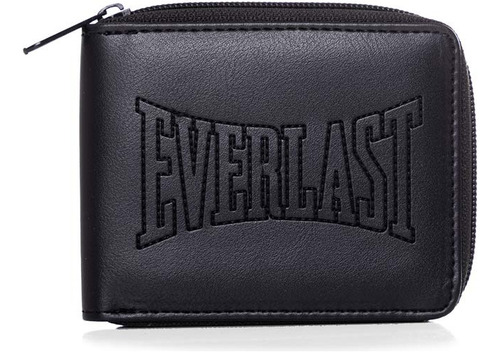 Billetera Everlast Negra Eco Cuero Cierre 6 Compartimientos