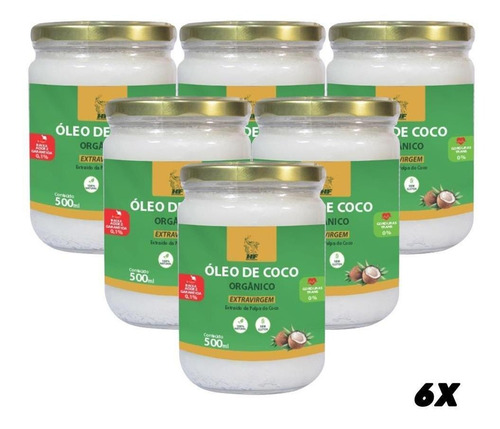 Imagem 1 de 6 de 6x Oleo De Coco Orgânico Extra Virgem Macrophytus 500ml Cada