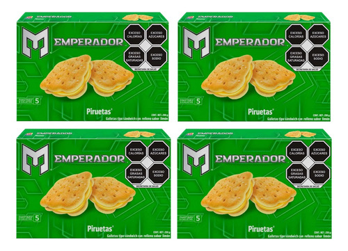 Galletas Gamesa Emperador Piruetas Paquete C/4 Cajas