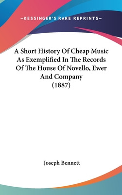 Libro A Short History Of Cheap Music As Exemplified In Th...