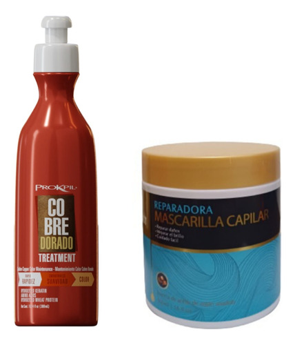 Matizador Cobre Dorado Prokpil 300ml + Mascarilla Capilar 