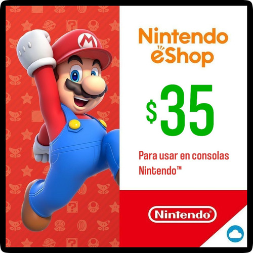 Nintendo Eshop 35 Dólares Tarjeta Gift Card / Switch 3ds Wii