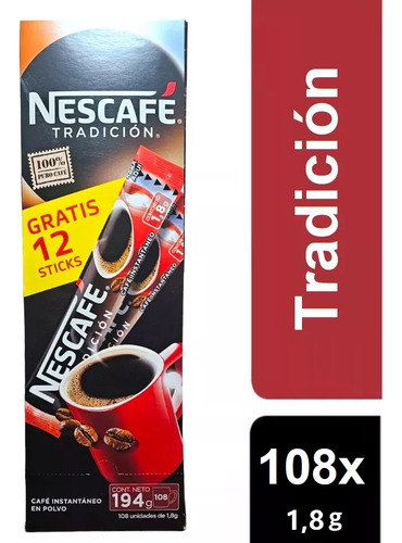 Cafe Nescafe Stick Sachet 1.8 Grs, 108 Unidades