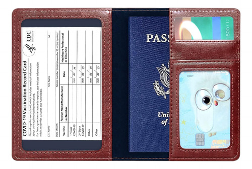 Porta Pasaporte Y Carnet De Vacunación Kaoban, 4 En 1
