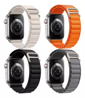 4pcs Correa Tela Alpin Con Apple Watch Ultra Serie 8 7 6 5 4
